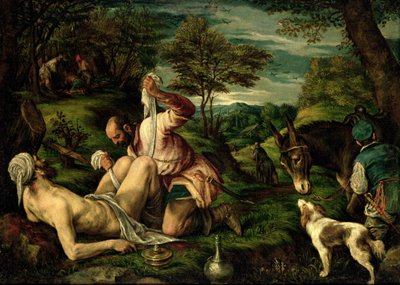 De Gelijkenis van de Barmhartige Samaritaan, 1575 door Francesco Bassano